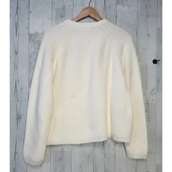 Quince Organic Cotton Fisherman Crew Ivory Sz. L - Picture 6 of 13